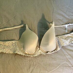 Aerie 36B Real Sunnie beige lacey bra